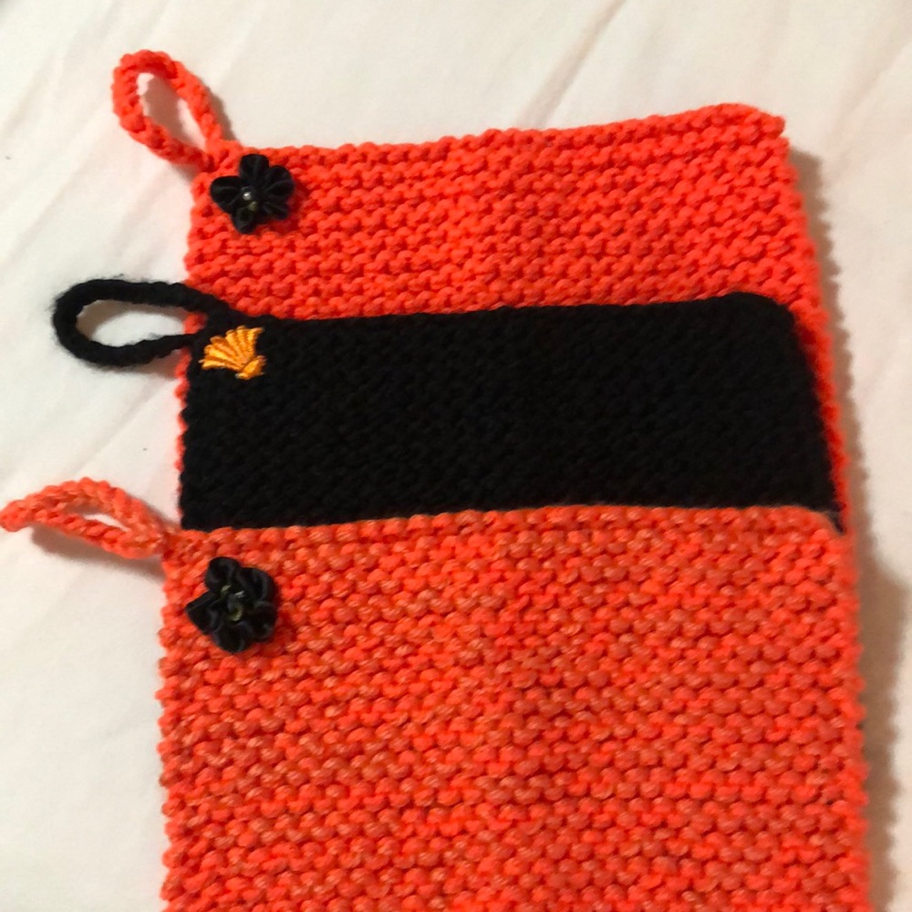 Hand Knitted Three (3) Potholders.